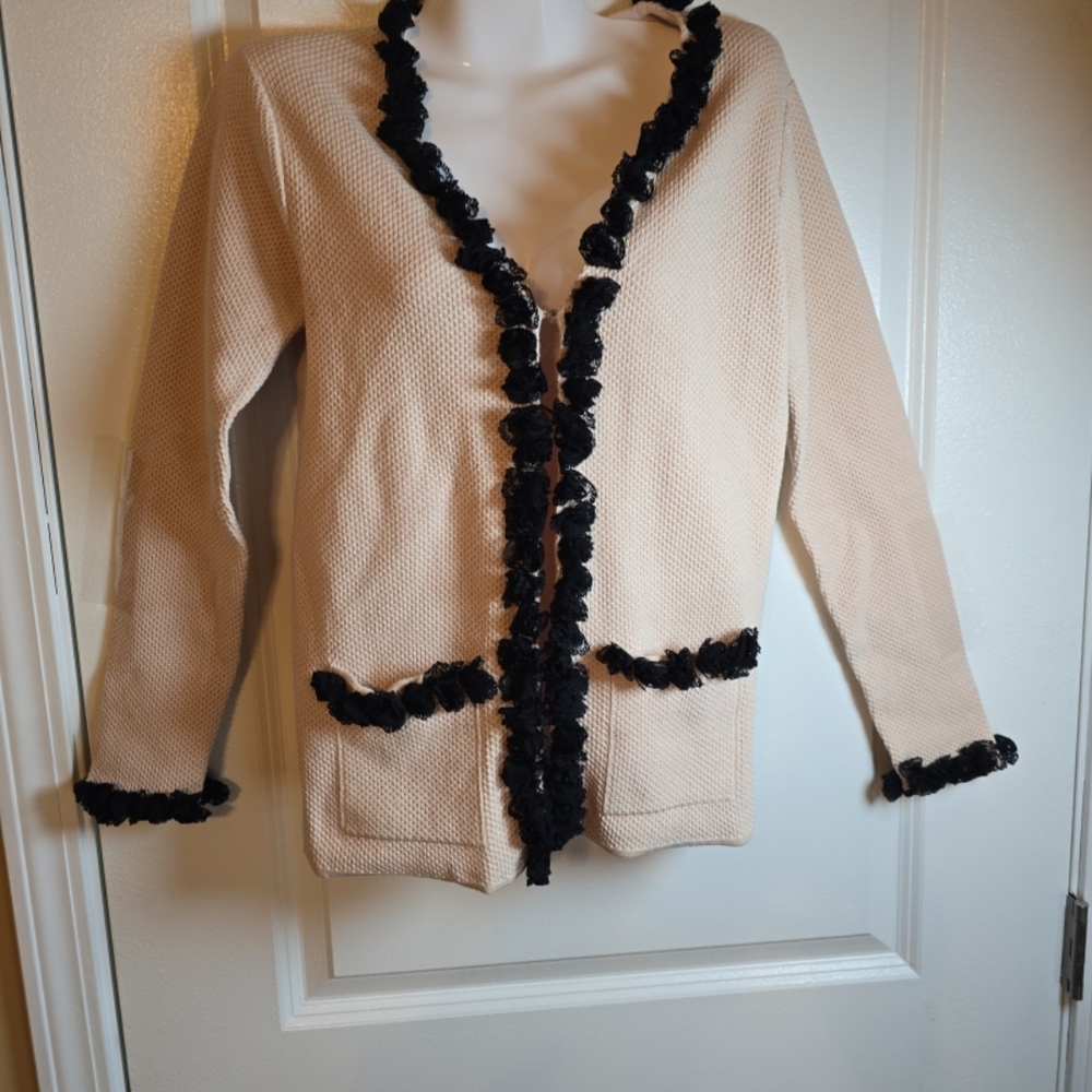 RARE! Anthropologie One Girl Who waffle Silk/Nylon blazer